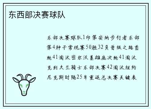 东西部决赛球队